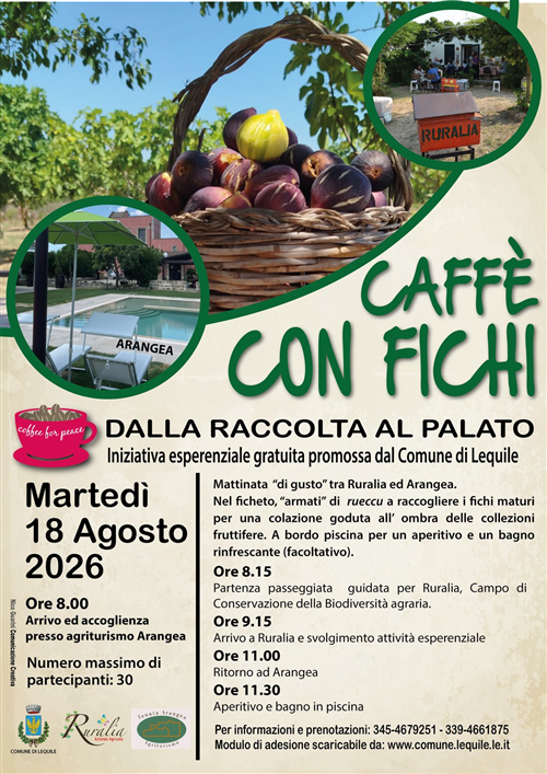 Caffè con fichi: iscrizioni aperte per il 18 agosto